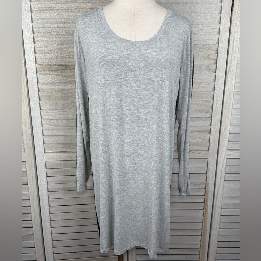 VICTORIA'S SECRET Super Soft Modal Sleep Shirt w Lace Details Gray/Black-Small